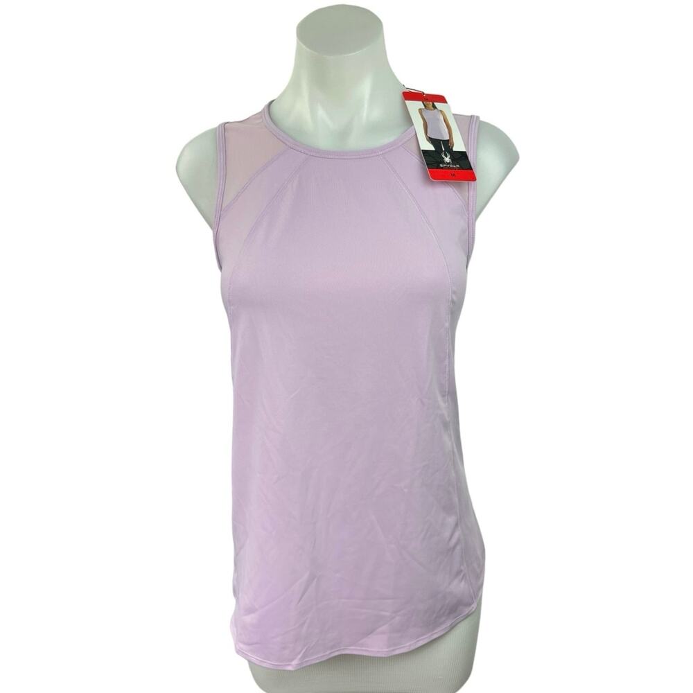 NEW Spyder Active Purple Crew Neck Sleeveless Pullover Athletic Tank Top Size M